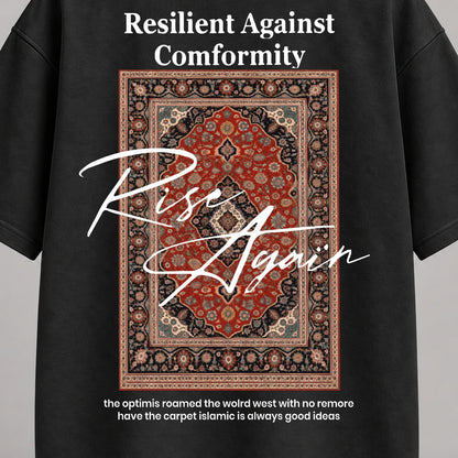KIFL Rise Again tee – close-up of carpet print detail