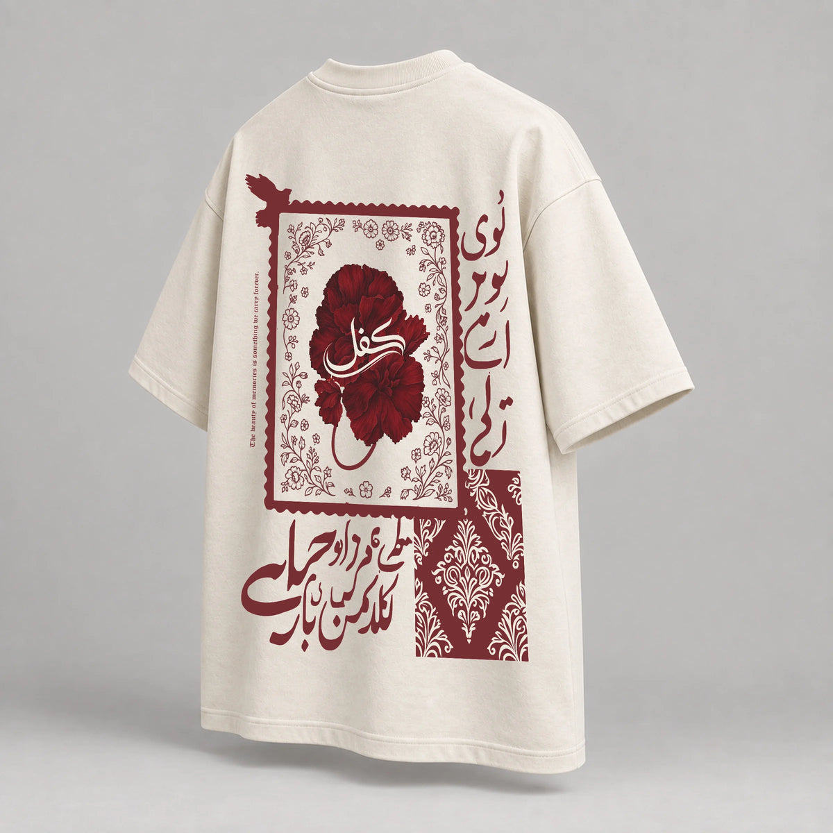 KIFL Urdu Floral oversized tee – rear right angle