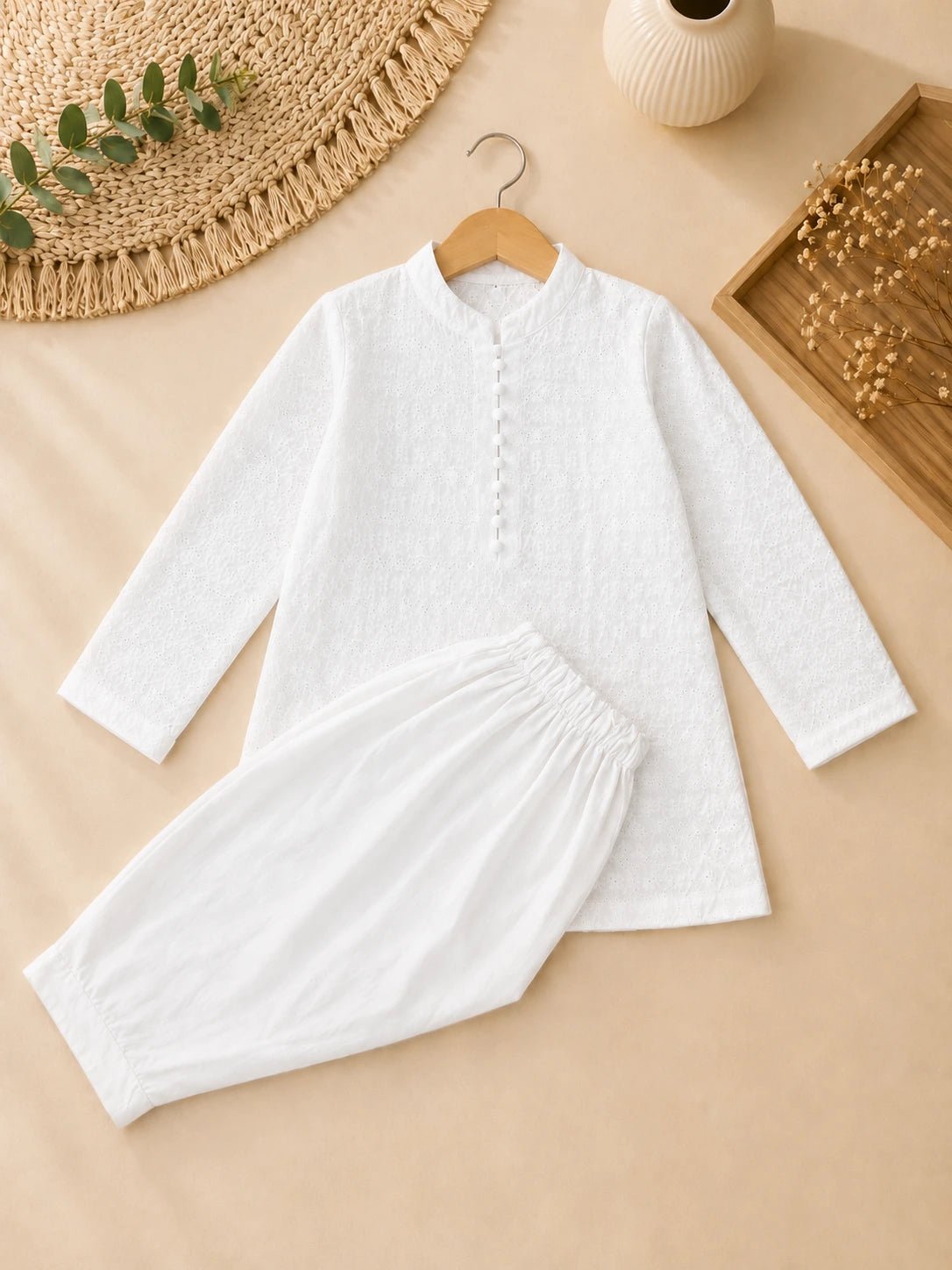 KIFL - ChikanKari Cotton Kurta (Cream) - KIFL
