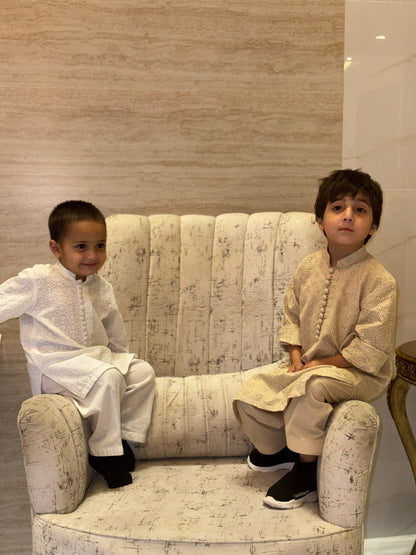 KIFL - ChikanKari Cotton Kurta (White) - KIFL
