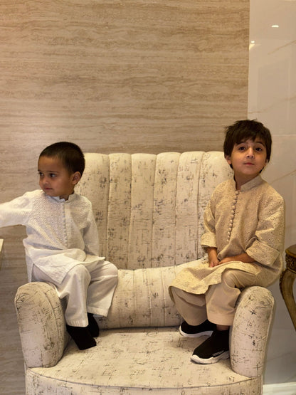 KIFL - ChikanKari Cotton Kurta (White) - KIFL